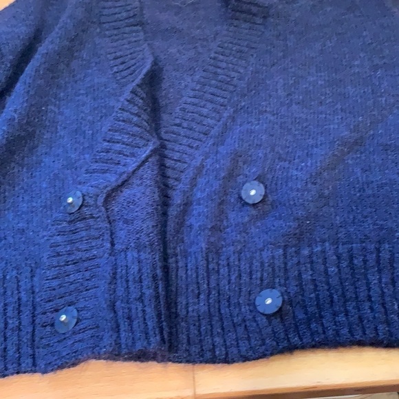 AG Amari Wool Mohair Blend Navy Cardigan Sweater XS - Picture 11 of 15